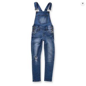 BNWT! Minti Girl's' Blasted Denim Overalls 14y